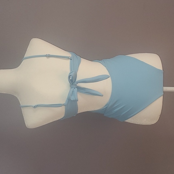 Light Blue One Piece Bathing Suit - Picture 3 of 5